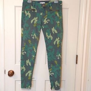 CAbi Clover Camo skinny moto jeans, size 4